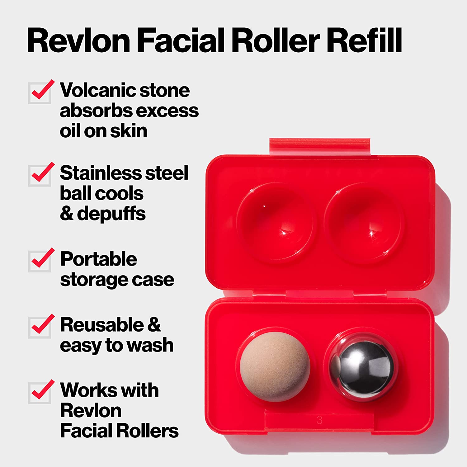 Face Roller by Revlon, Oily Skin Control for Face Makeup, Oil Absorbing, Volcanic Reusable Facial Skincare Tool for At-Home or On-the-Go Mini Massage - Image 7
